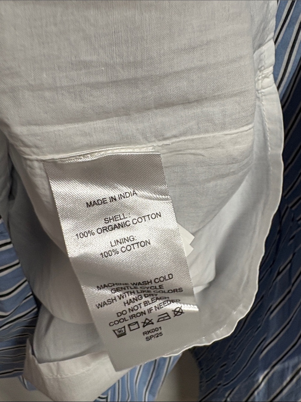 NWT Quince Organic Cotton Poplin Tiered Maxi Skirt Blue Stripe Size XL - Picture 6 of 6